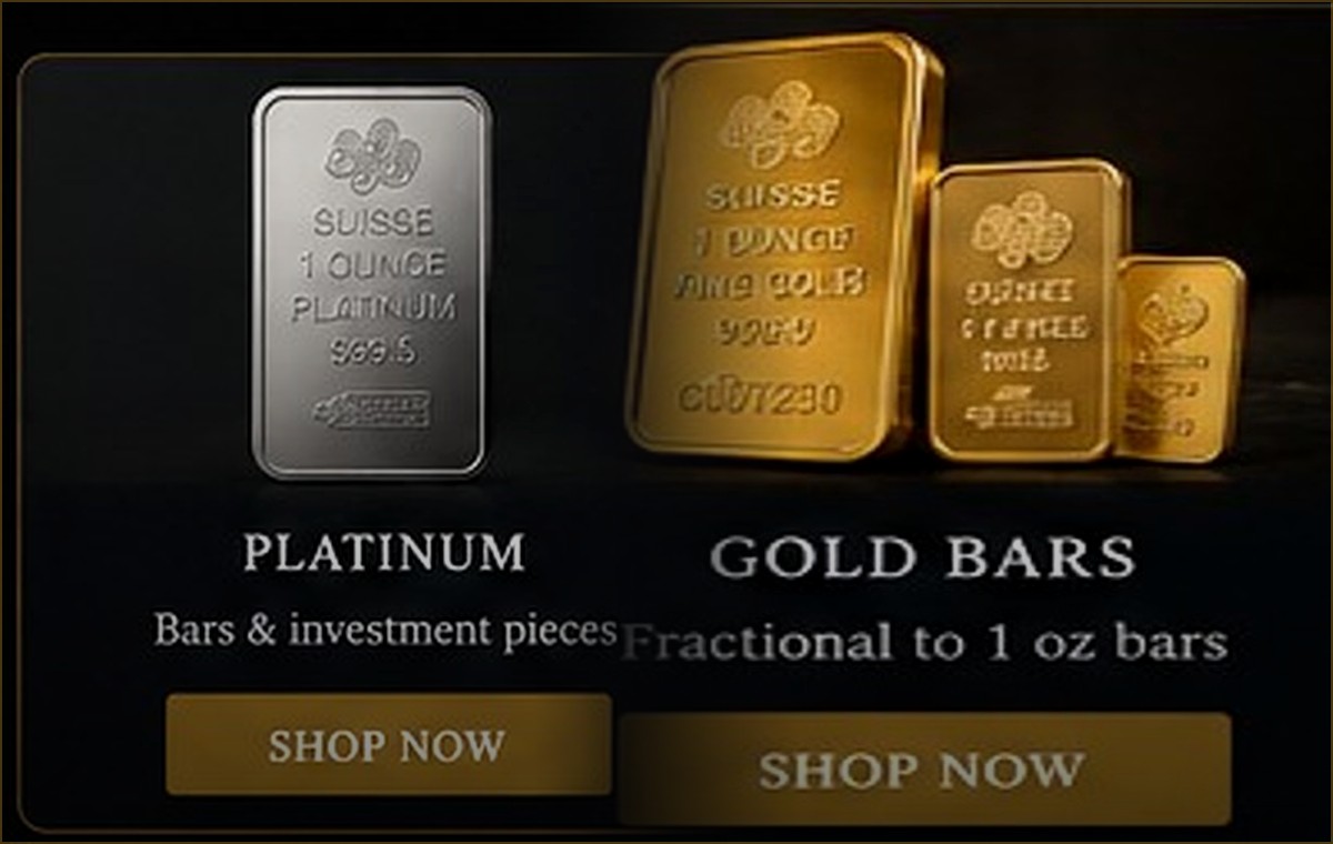 Gold and platinum bars representing precious-metal diversification